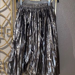 Gap metallic midi circular skirt